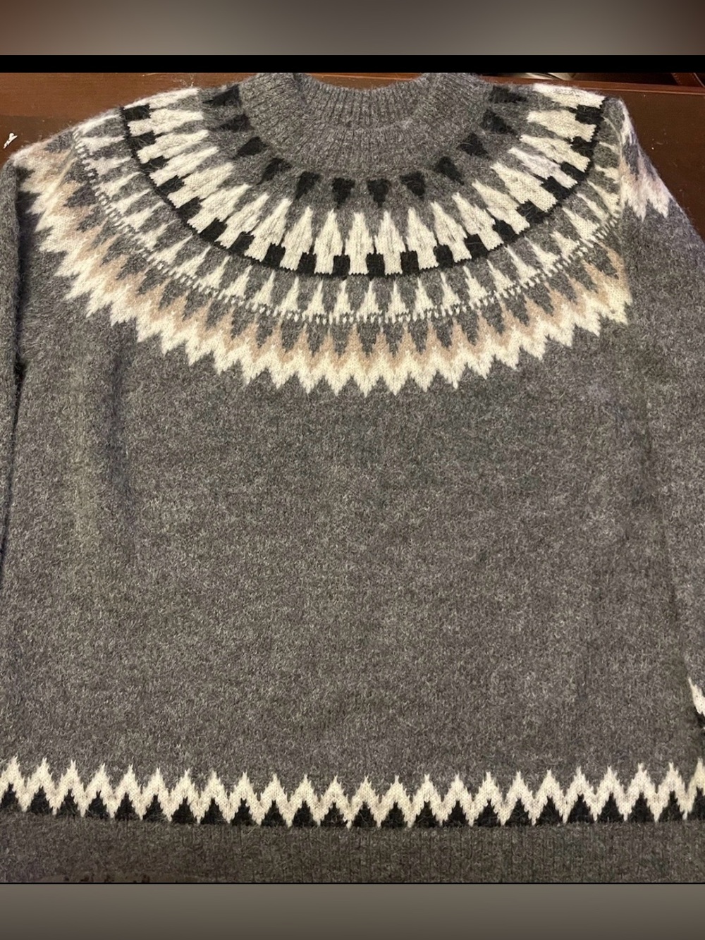 Pendleton Fair Isle Nordic Wool Alpaca Blend Sweater Gray Peru Women’s Small